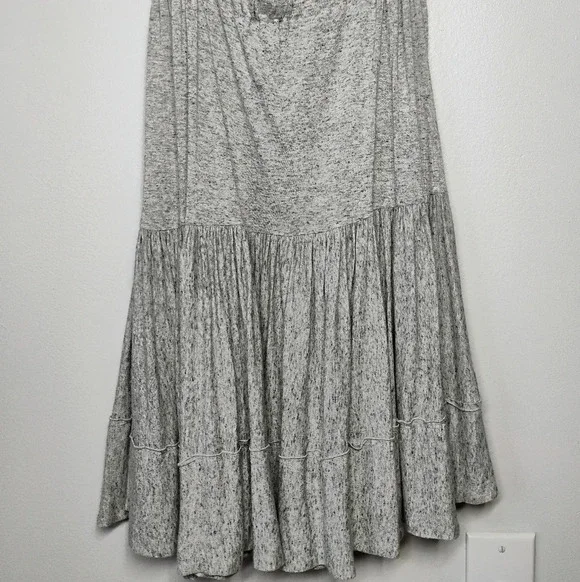 Rebecca Taylor Open Back Ruffle Grey Melange Jersey Short Flax Dress Size XS - Picture 7 of 16